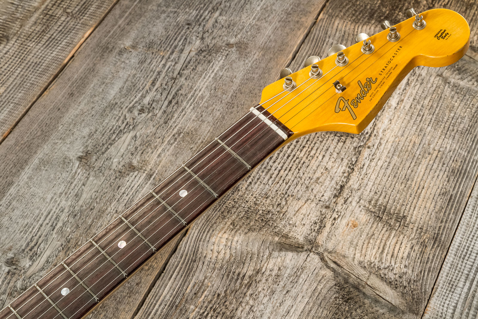 Fender Custom Shop Strat Late 1964 Trem 3s Rw #cz575557 - Relic Aged Fiesta Red - Str shape electric guitar - Variation 6
