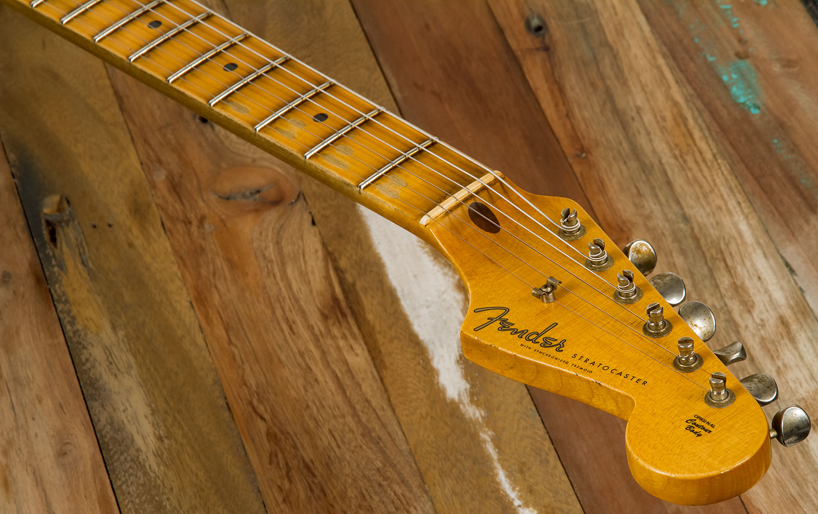 Fender Custom Shop Strat Poblano Ii 3s Trem Mn #cz555378 - Relic Olympic White - Str shape electric guitar - Variation 5
