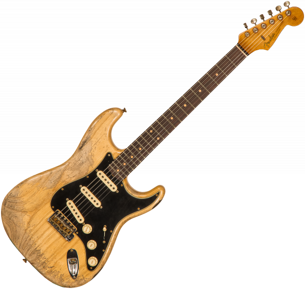 Solid body electric guitar Fender Custom Shop Poblano Stratocaster #CZ559111 - Super heavy relic natural