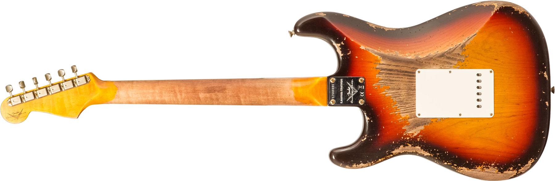 Fender Custom Shop Strat Red Hot 3s Trem Mn #cz580088 - Super Heavy Relic 3-color Sunburst - Str shape electric guitar - Variation 1
