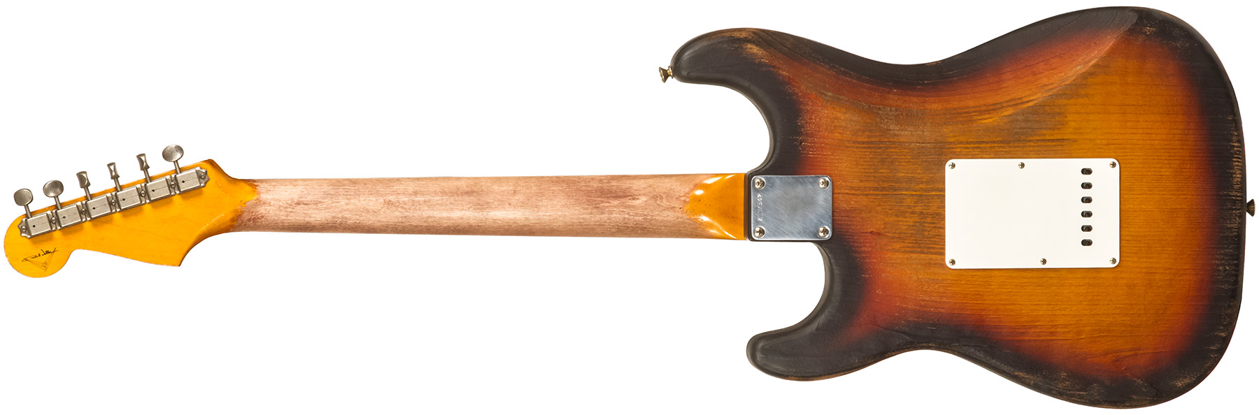 Fender Custom Shop Strat Sandblasted Masterbuilt P.walker #r117542 - Heavy Relic 3-color Sunburst - Str shape electric guitar - Variation 1
