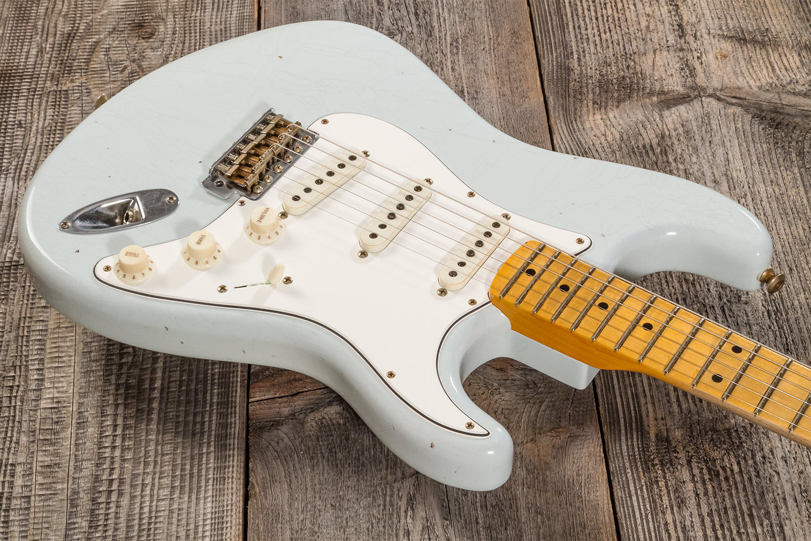 Fender Custom Shop Strat Tomatillo Special 3s Trem Mn #cz571194 - Journeyman Relic Aged Sonic Blue - Str shape electric guitar - Variation 2