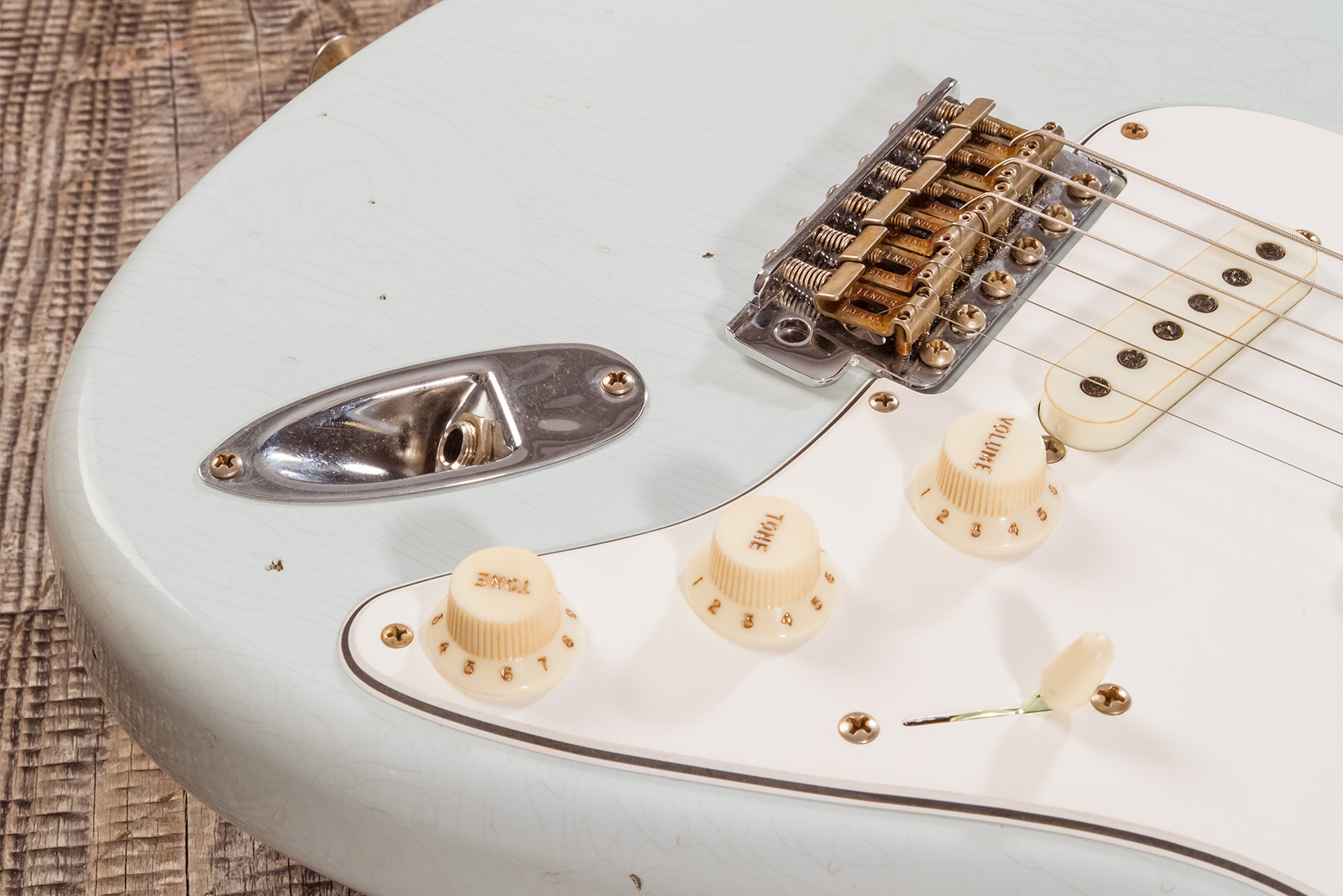 Fender Custom Shop Strat Tomatillo Special 3s Trem Mn #cz571194 - Journeyman Relic Aged Sonic Blue - Str shape electric guitar - Variation 4