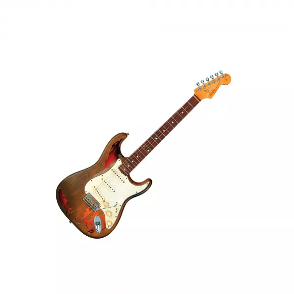 Solid body electric guitar Fender Custom Shop Rory Gallagher Stratocaster - relic 3-color sunburst