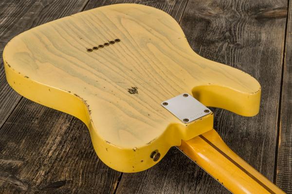 Solid body electric guitar Fender Custom Shop 1950 Telecaster Masterbuilt Jason Smith #R111000 - relic nocaster blonde