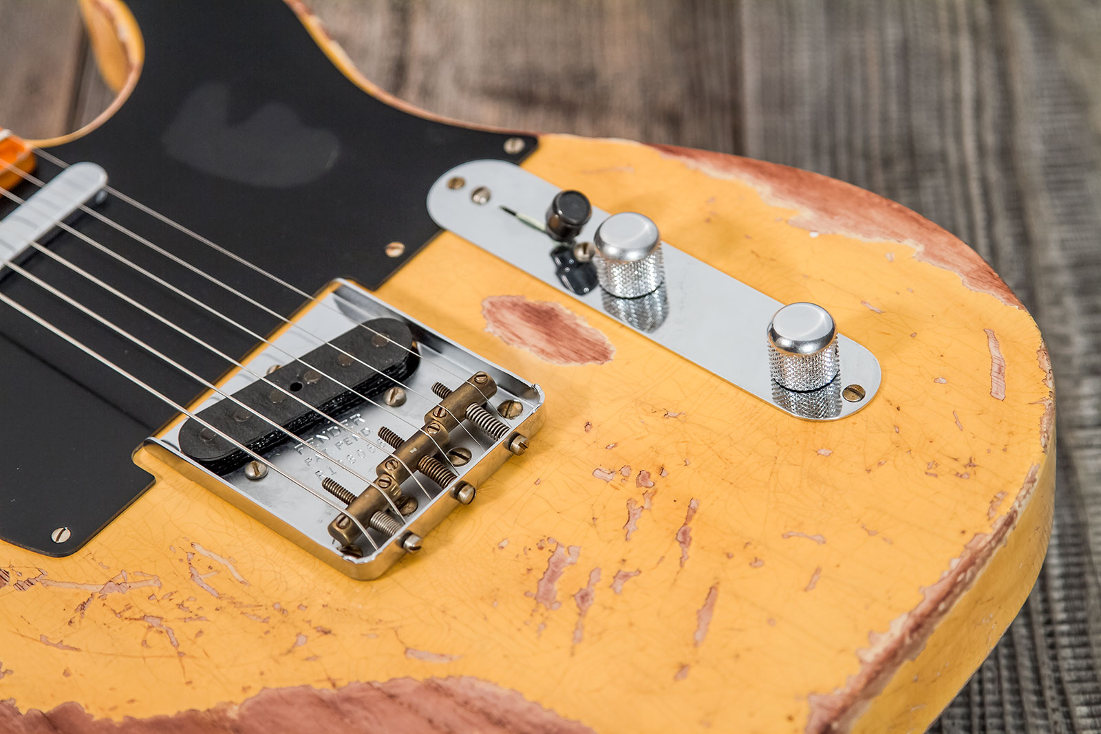 Fender Custom Shop Tele 1952 2s Ht Mn #128066 - Super Heavy Relic Nocaster Blonde - Tel shape electric guitar - Variation 6