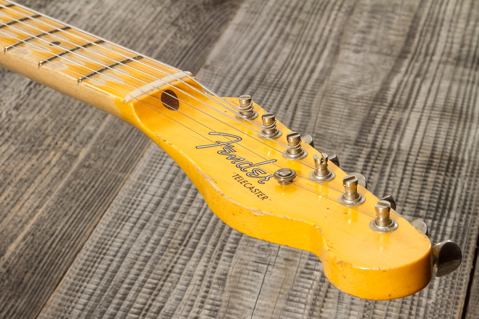Fender Custom Shop Tele 1952 2s Ht Mn #r131281 - Heavy Relic Aged Nocaster Blonde - Tel shape electric guitar - Variation 9