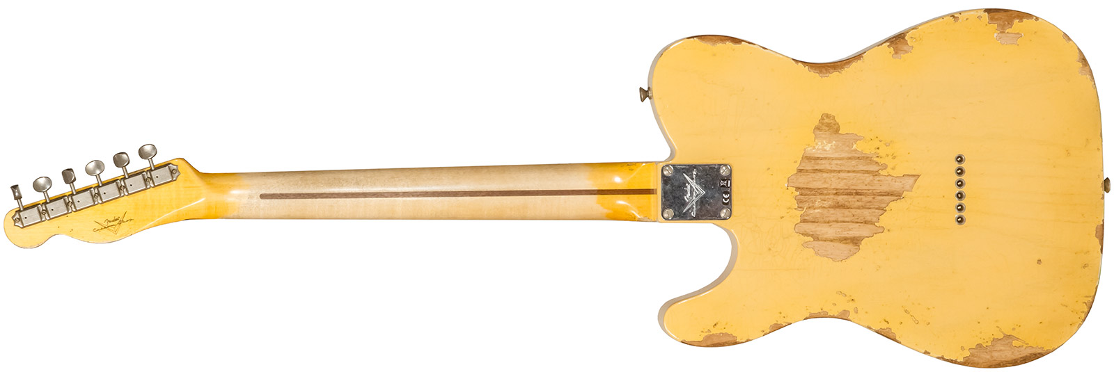 Fender Custom Shop Tele 1952 2s Ht Mn #r131281 - Heavy Relic Aged Nocaster Blonde - Tel shape electric guitar - Variation 1
