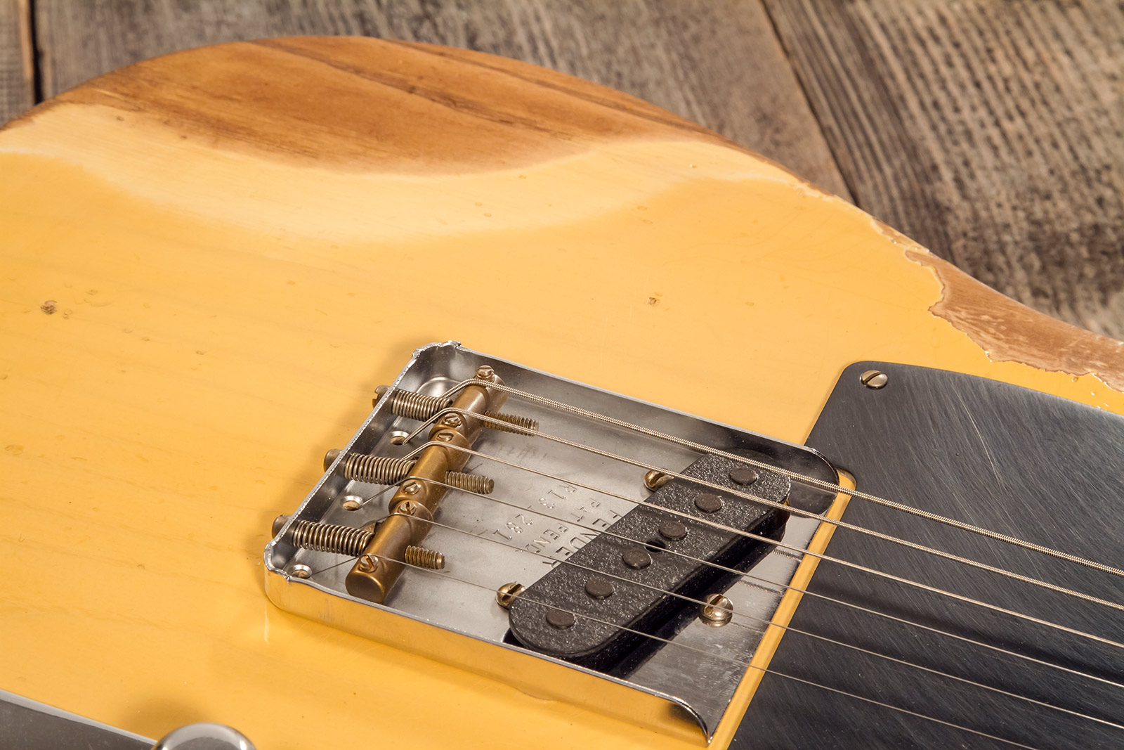 Fender Custom Shop Tele 1952 2s Ht Mn #r131281 - Heavy Relic Aged Nocaster Blonde - Tel shape electric guitar - Variation 4