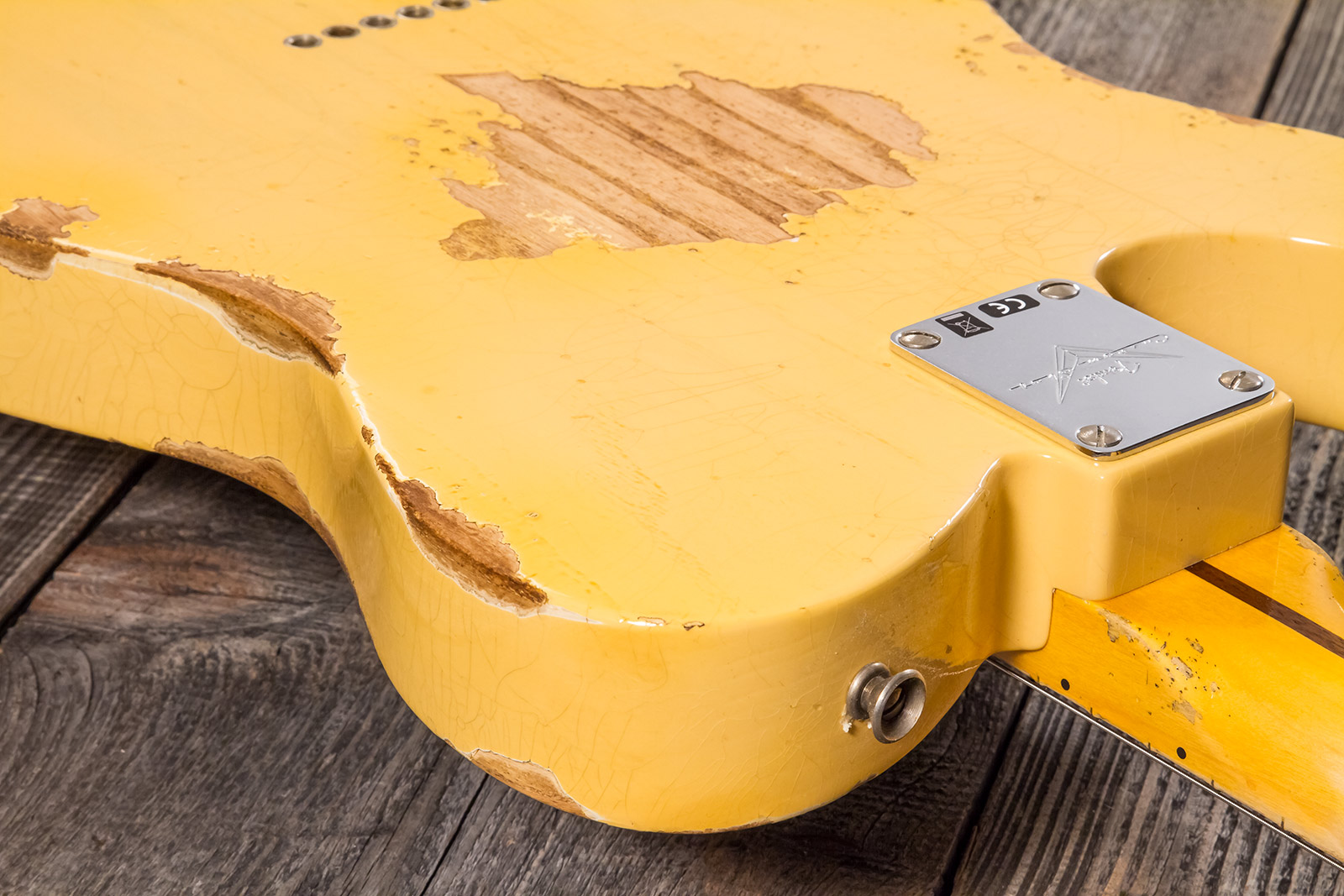 Fender Custom Shop Tele 1952 2s Ht Mn #r131281 - Heavy Relic Aged Nocaster Blonde - Tel shape electric guitar - Variation 8