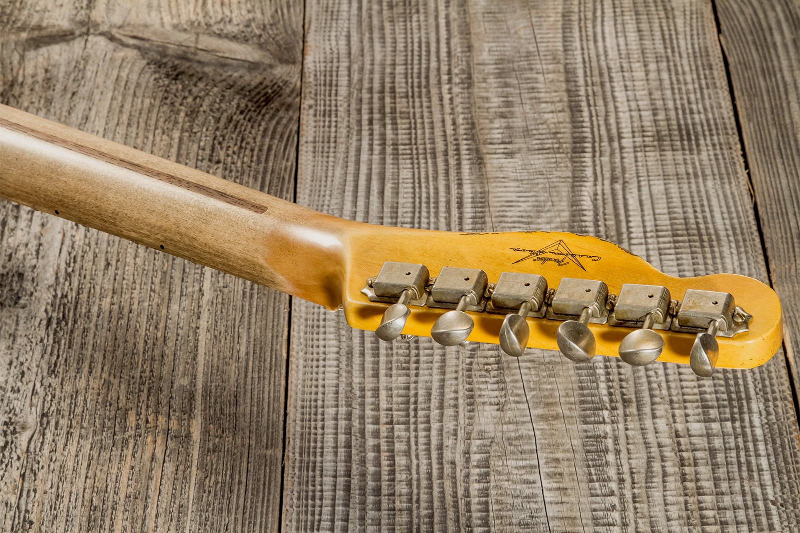 Fender Custom Shop Tele 1952 2s Ht Mn #r131382 - Heavy Relic Aged Nocaster Blonde - Tel shape electric guitar - Variation 9