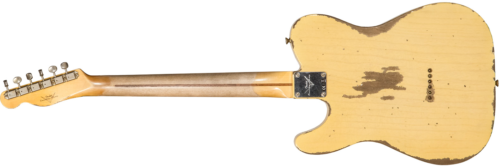 Fender Custom Shop Tele 1952 2s Ht Mn #r131382 - Heavy Relic Aged Nocaster Blonde - Tel shape electric guitar - Variation 1