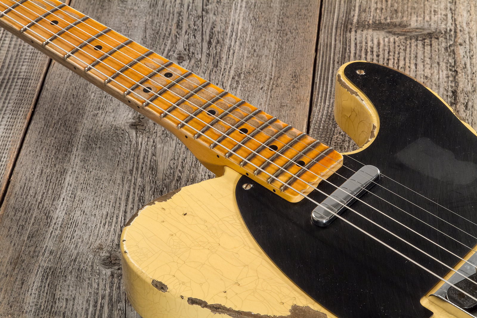 Fender Custom Shop Tele 1952 2s Ht Mn #r131382 - Heavy Relic Aged Nocaster Blonde - Tel shape electric guitar - Variation 3