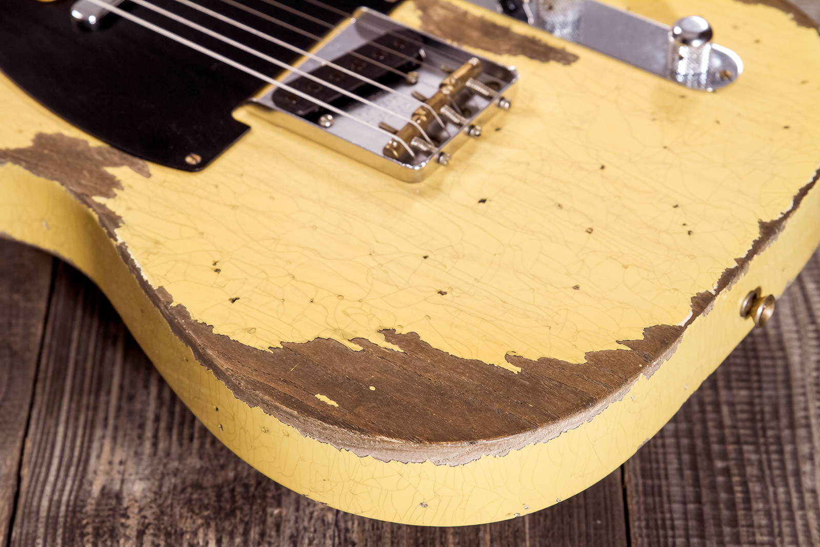 Fender Custom Shop Tele 1952 2s Ht Mn #r131382 - Heavy Relic Aged Nocaster Blonde - Tel shape electric guitar - Variation 4