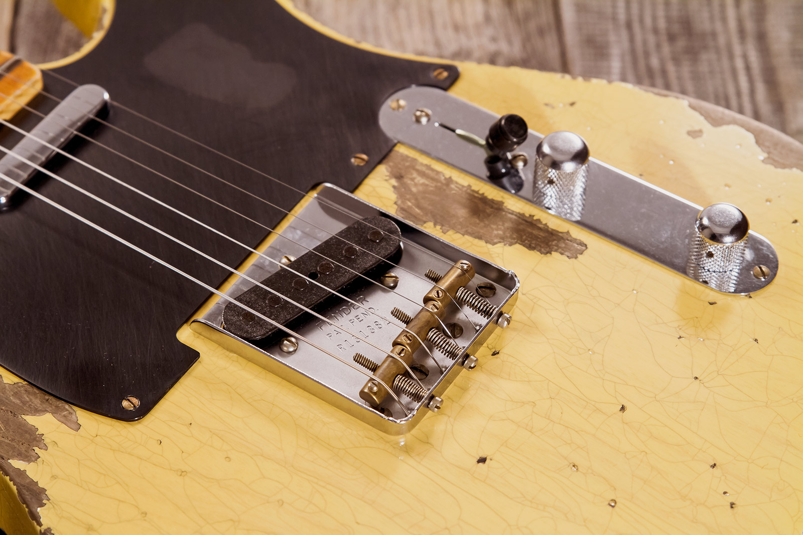 Fender Custom Shop Tele 1952 2s Ht Mn #r131382 - Heavy Relic Aged Nocaster Blonde - Tel shape electric guitar - Variation 5