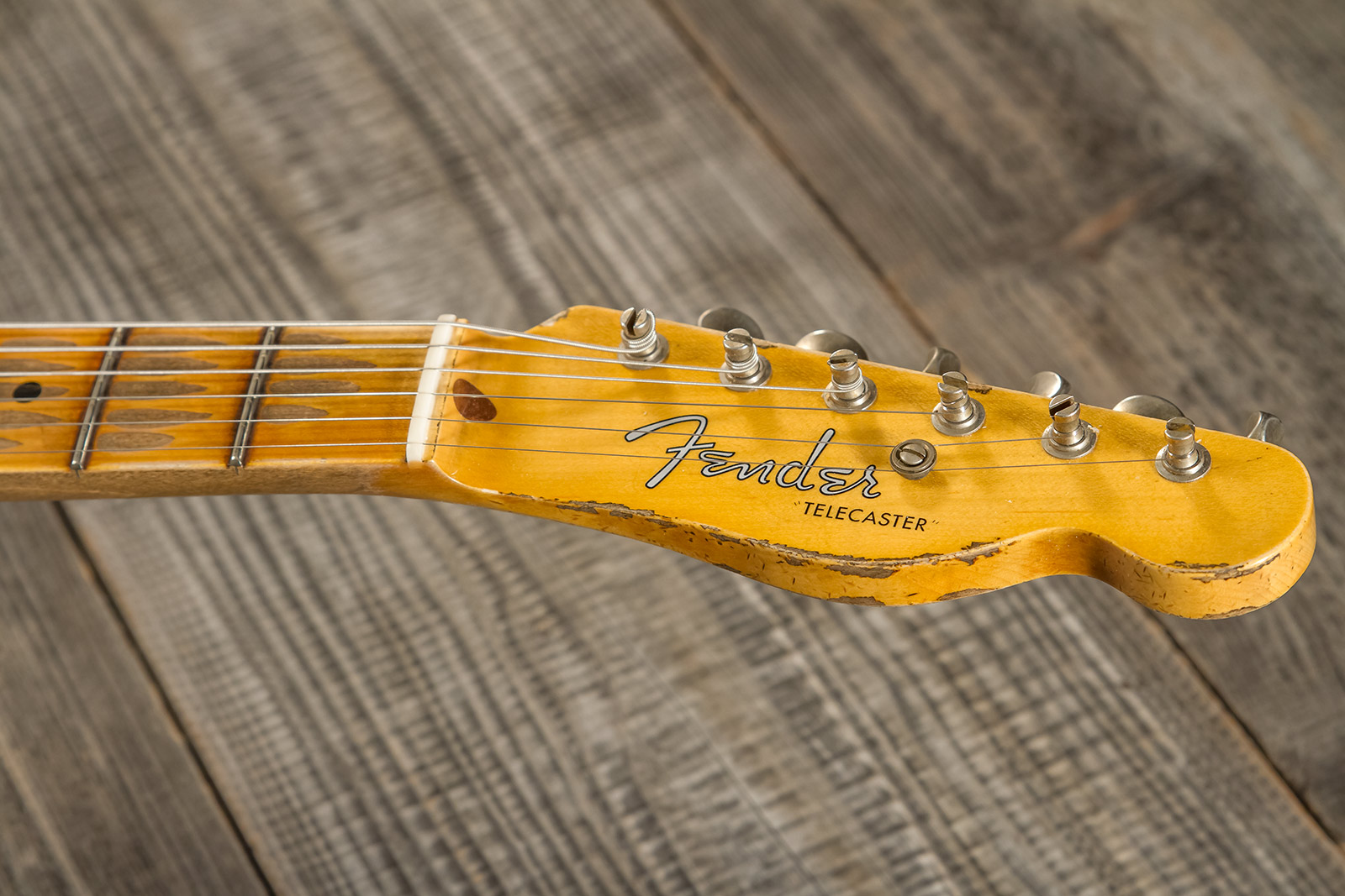 Fender Custom Shop Tele 1952 2s Ht Mn #r131382 - Heavy Relic Aged Nocaster Blonde - Tel shape electric guitar - Variation 8