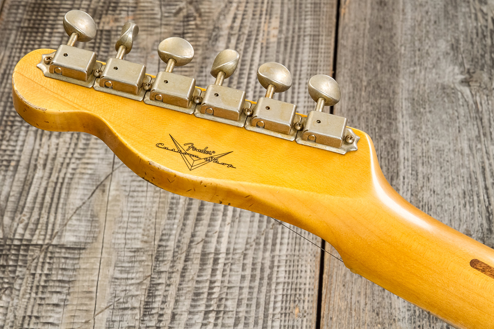 Fender Custom Shop Tele 1952 2s Ht Mn #r135090 - Relic Aged Butterscotch Blonde - Tel shape electric guitar - Variation 9
