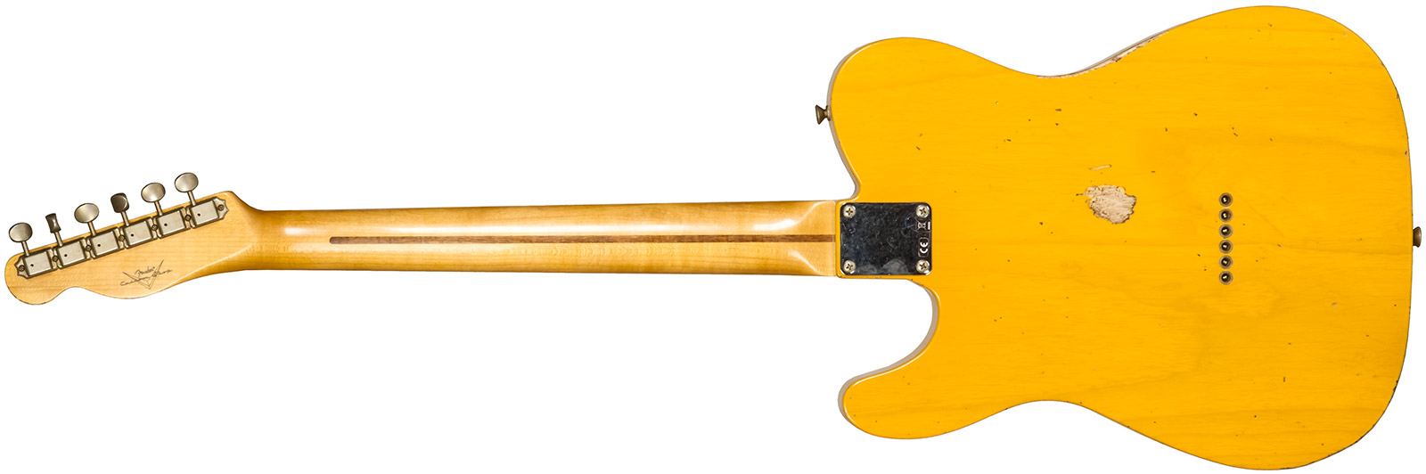 Fender Custom Shop Tele 1952 2s Ht Mn #r135090 - Relic Aged Butterscotch Blonde - Tel shape electric guitar - Variation 1