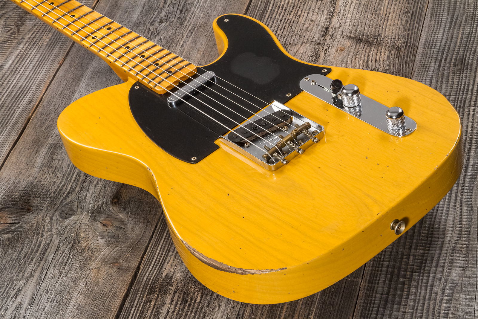 Fender Custom Shop Tele 1952 2s Ht Mn #r135090 - Relic Aged Butterscotch Blonde - Tel shape electric guitar - Variation 2