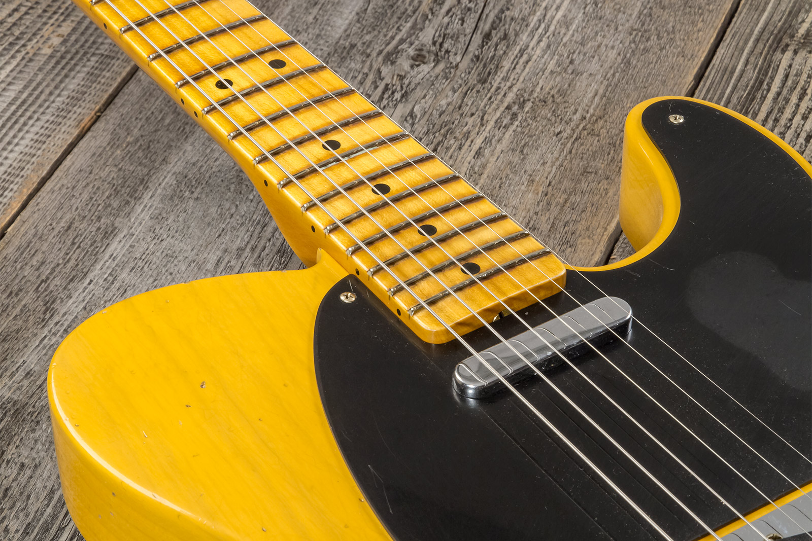 Fender Custom Shop Tele 1952 2s Ht Mn #r135090 - Relic Aged Butterscotch Blonde - Tel shape electric guitar - Variation 5