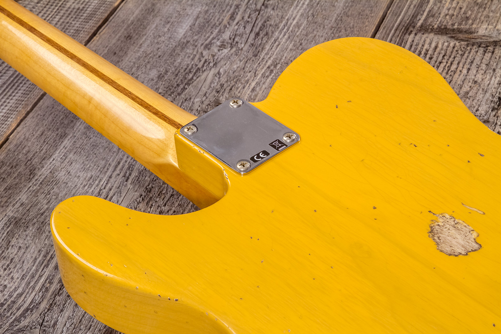 Fender Custom Shop Tele 1952 2s Ht Mn #r135090 - Relic Aged Butterscotch Blonde - Tel shape electric guitar - Variation 7