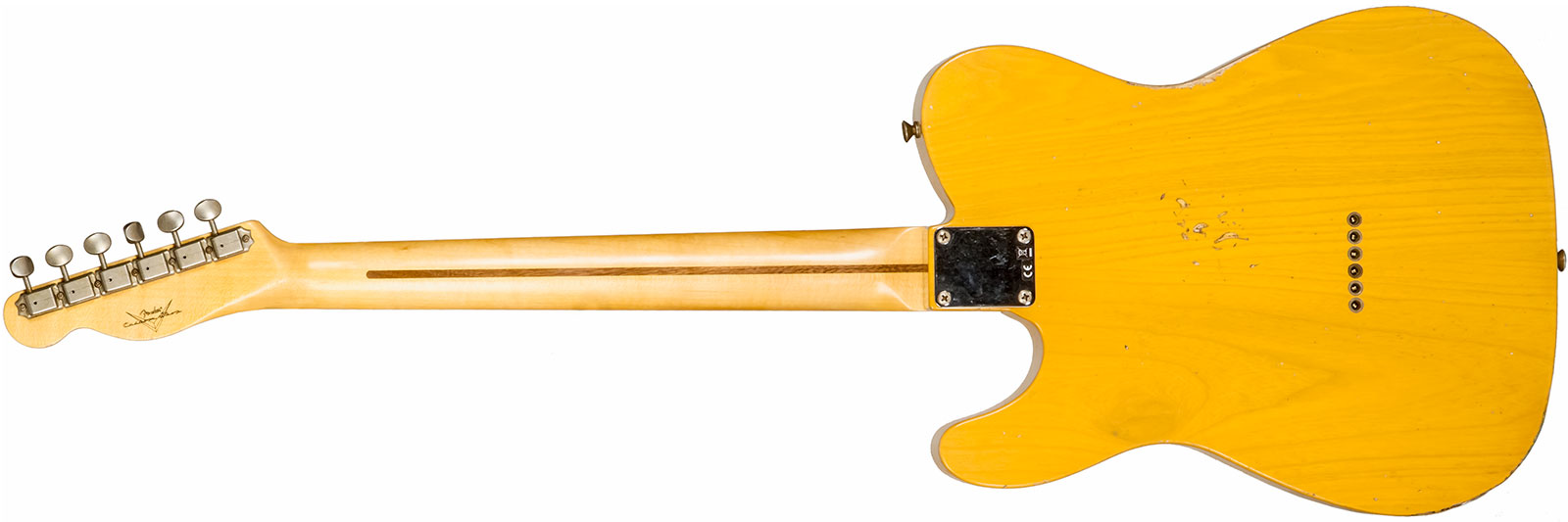 Fender Custom Shop Tele 1952 2s Ht Mn #r135225 - Relic Aged Buttercotch Blonde - Tel shape electric guitar - Variation 1