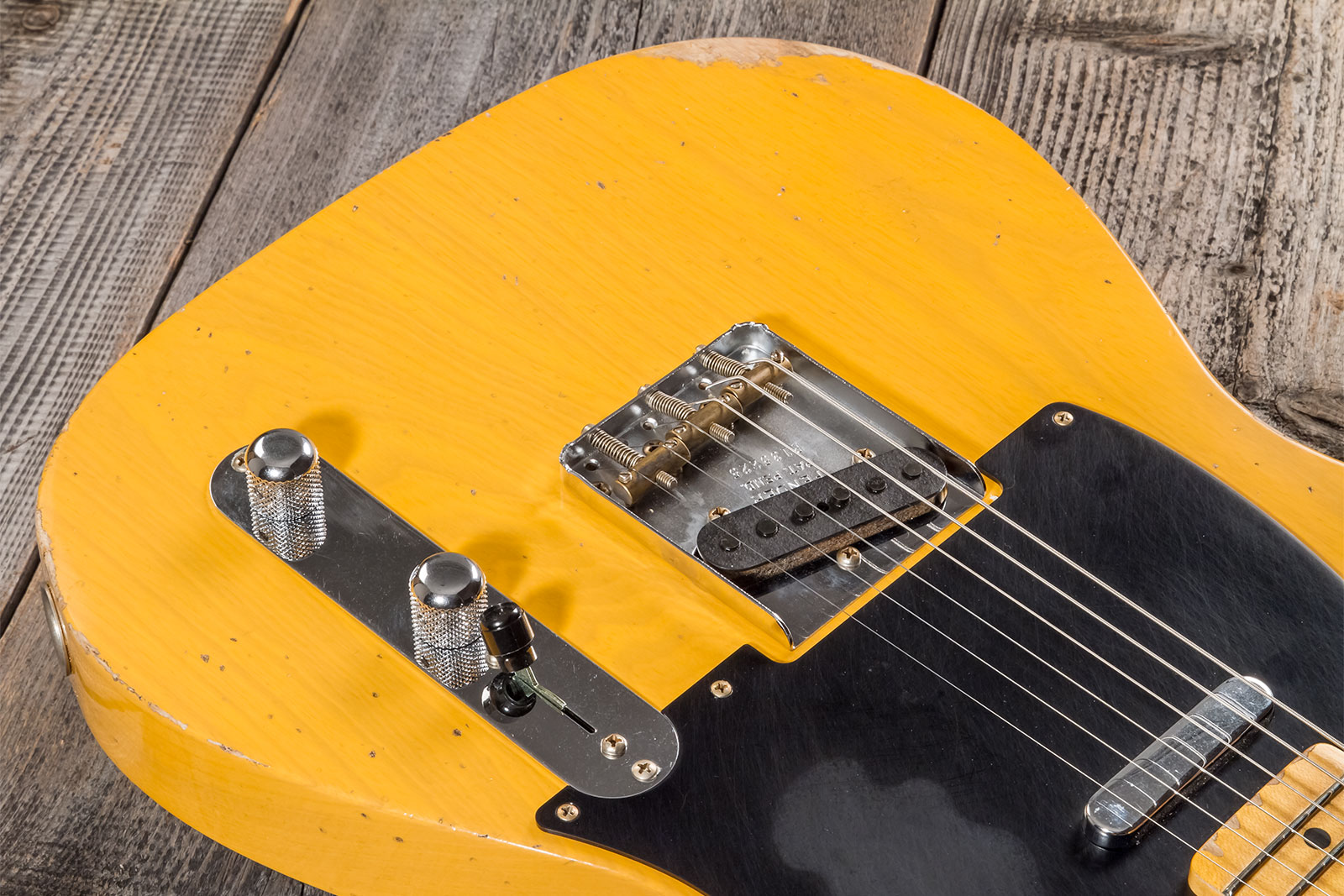 Fender Custom Shop Tele 1952 2s Ht Mn #r135225 - Relic Aged Buttercotch Blonde - Tel shape electric guitar - Variation 3