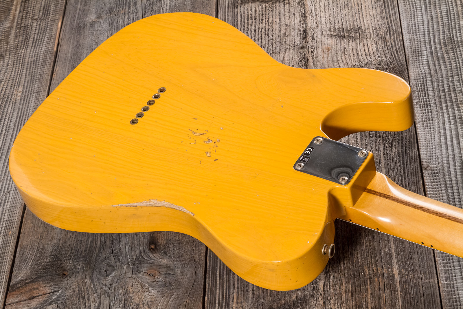 Fender Custom Shop Tele 1952 2s Ht Mn #r135225 - Relic Aged Buttercotch Blonde - Tel shape electric guitar - Variation 6