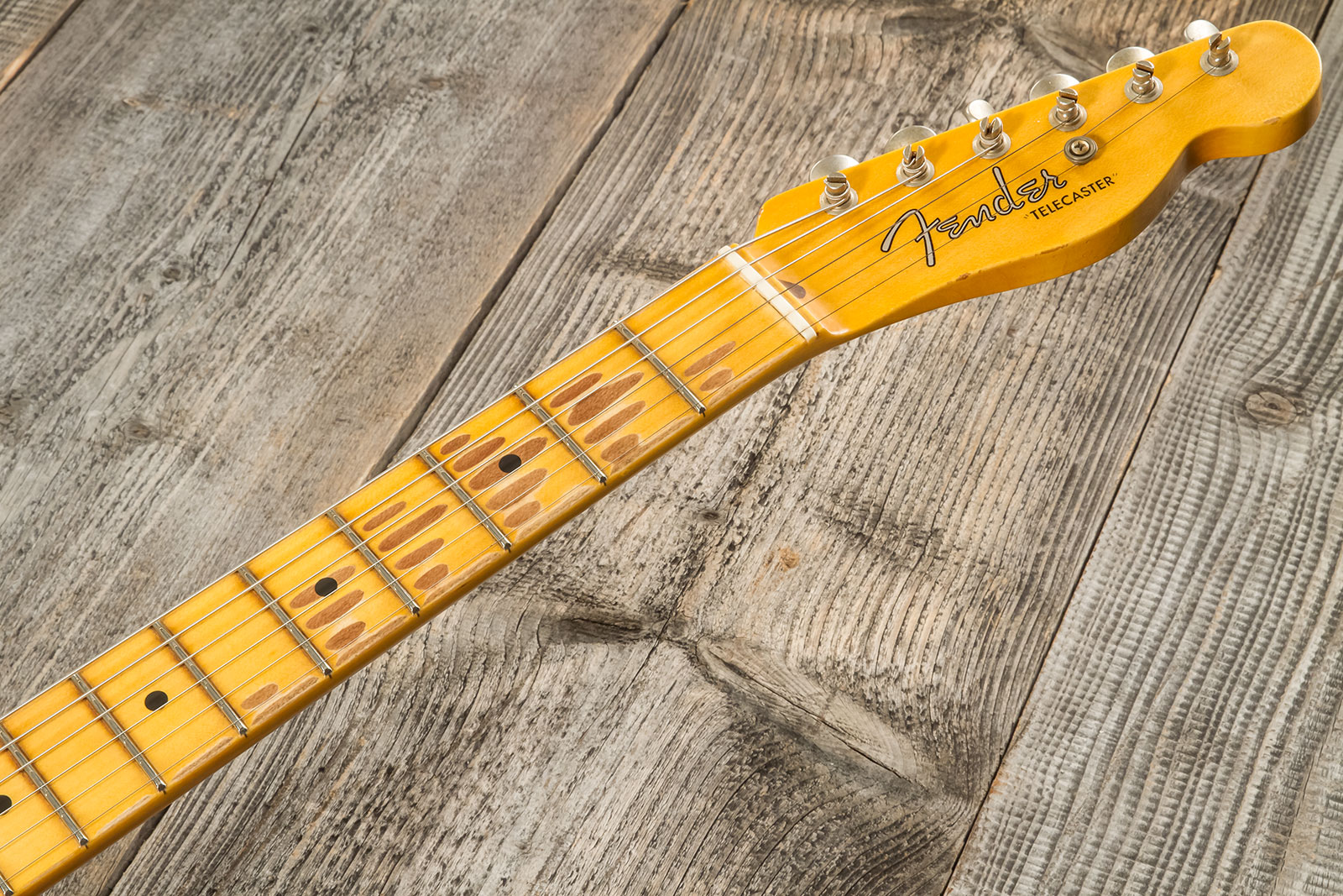 Fender Custom Shop Tele 1952 2s Ht Mn #r135225 - Relic Aged Buttercotch Blonde - Tel shape electric guitar - Variation 8