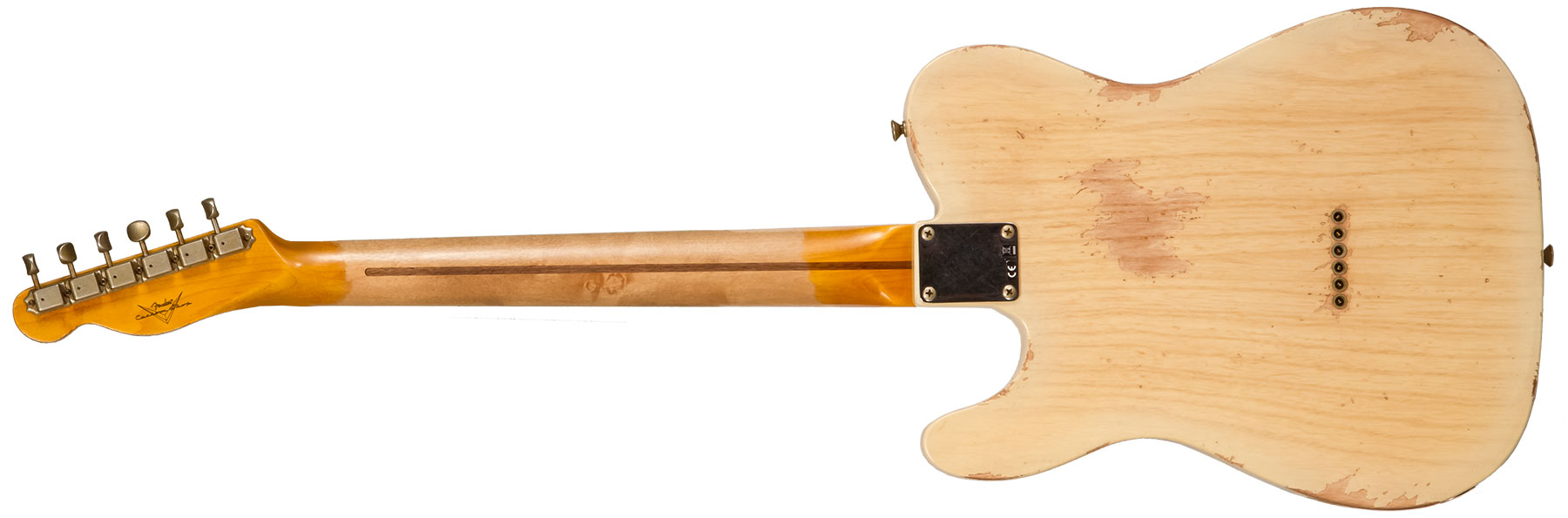 Fender Custom Shop Tele 1952 2s Ht Mn #r136384 - Heavy Relic Natural Blonde - Tel shape electric guitar - Variation 1