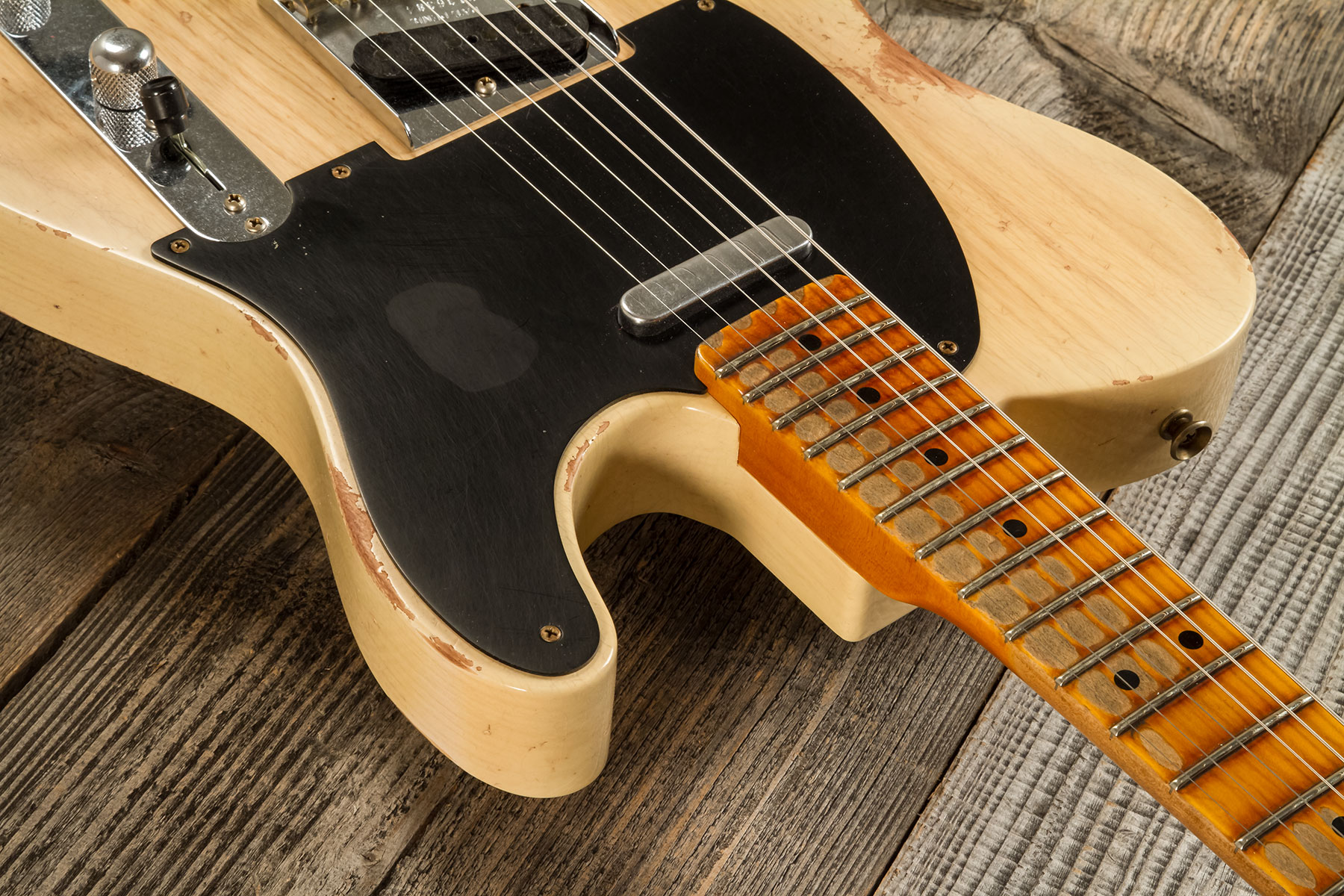 Fender Custom Shop Tele 1952 2s Ht Mn #r136384 - Heavy Relic Natural Blonde - Tel shape electric guitar - Variation 4
