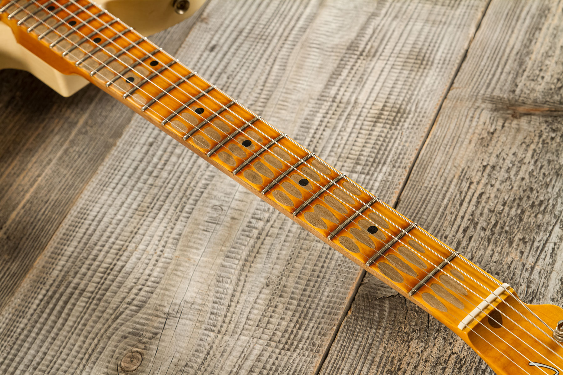 Fender Custom Shop Tele 1952 2s Ht Mn #r136384 - Heavy Relic Natural Blonde - Tel shape electric guitar - Variation 5