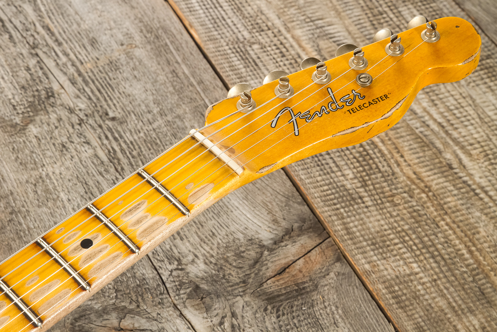 Fender Custom Shop Tele 1952 2s Ht Mn #r136636 - Super Heavy Relic Aged Nocaster Blonde - Tel shape electric guitar - Variation 7