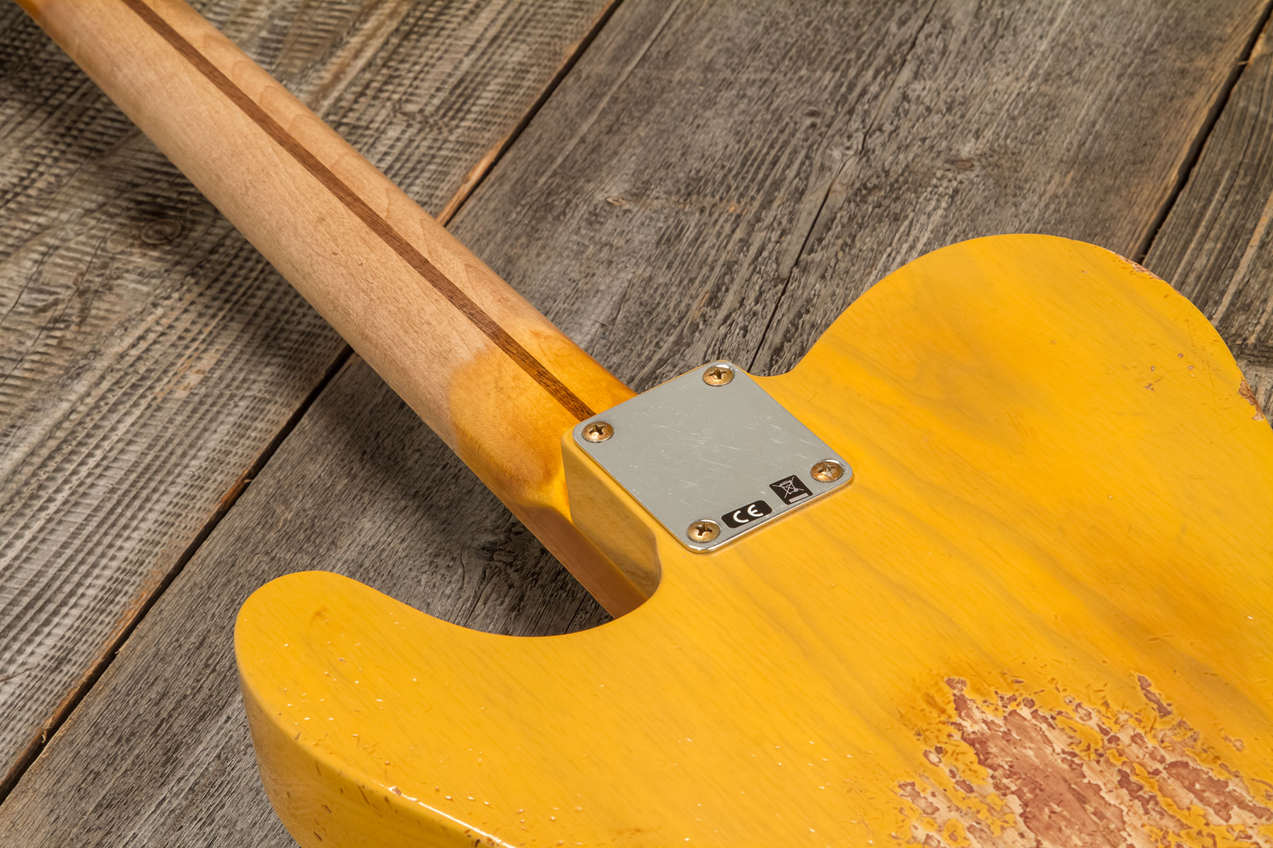 Fender Custom Shop Tele 1952 2s Ht Mn #r138660 - Heavy Relic Butterscotch Blonde - Tel shape electric guitar - Variation 6
