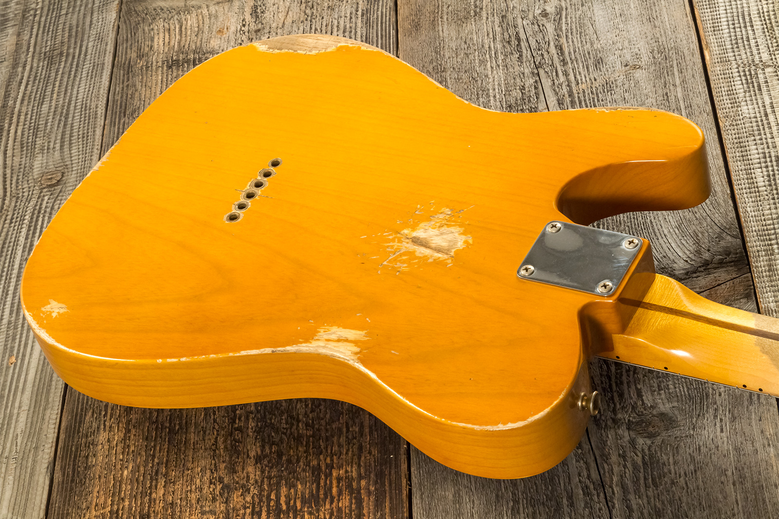 Fender Custom Shop Tele 1952 Masterbuilt A.hicks 2s Ht Mn #r126811 - Relic Smoked Butterscotch Blonde - Tel shape electric guitar - Variation 6