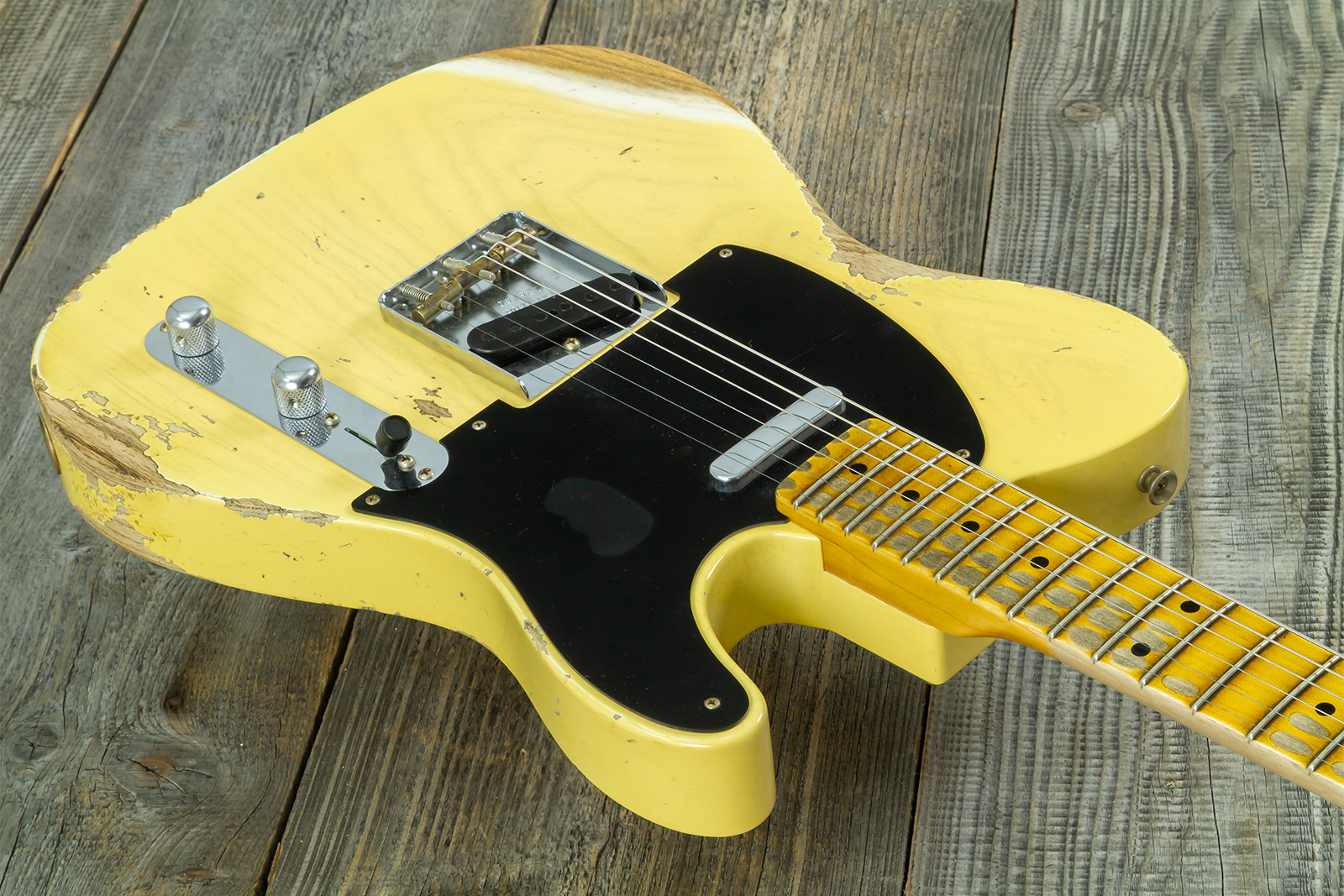 Fender Custom Shop Tele 1953 2s Ht Mn #r126760 - Heavy Relic Nocaster Blonde - Tel shape electric guitar - Variation 2
