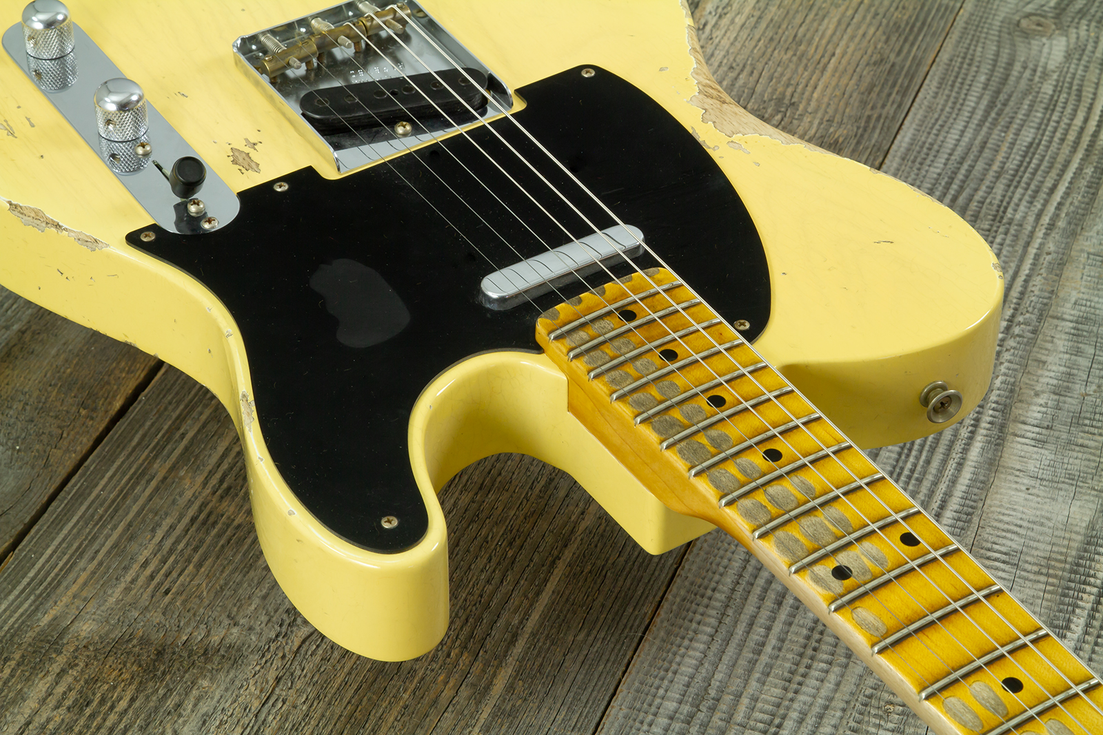 Fender Custom Shop Tele 1953 2s Ht Mn #r126760 - Heavy Relic Nocaster Blonde - Tel shape electric guitar - Variation 5