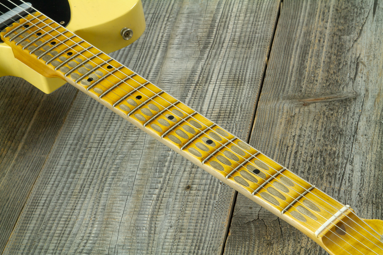 Fender Custom Shop Tele 1953 2s Ht Mn #r126760 - Heavy Relic Nocaster Blonde - Tel shape electric guitar - Variation 6