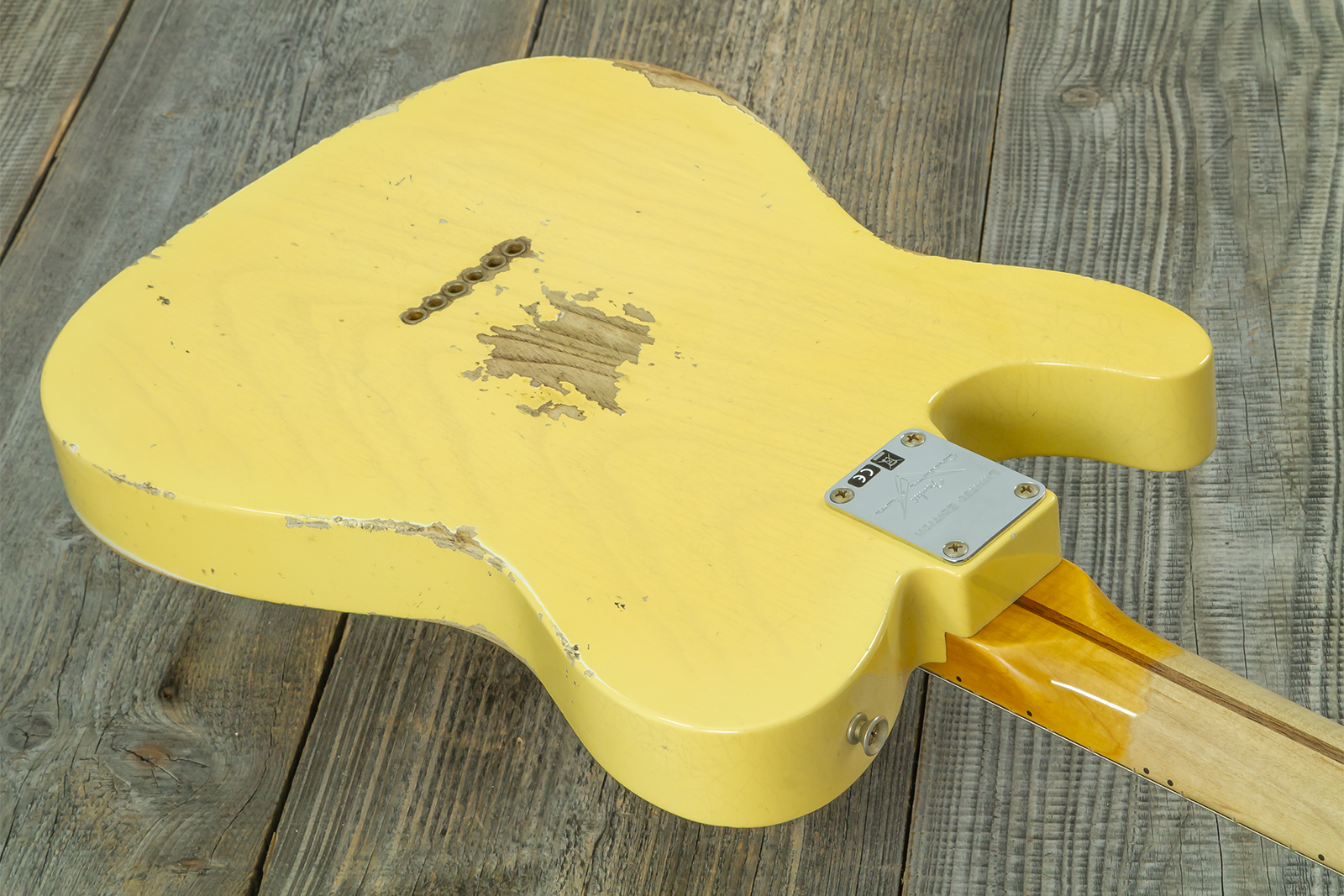 Fender Custom Shop Tele 1953 2s Ht Mn #r126760 - Heavy Relic Nocaster Blonde - Tel shape electric guitar - Variation 8