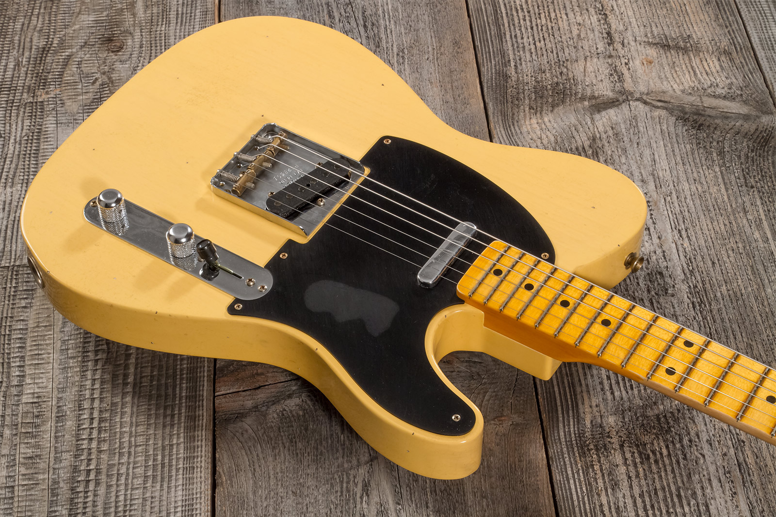 Fender Custom Shop Tele 1953 2s Ht Mn #r128606 - Journeyman Relic Aged Nocaster Blonde - Tel shape electric guitar - Variation 2