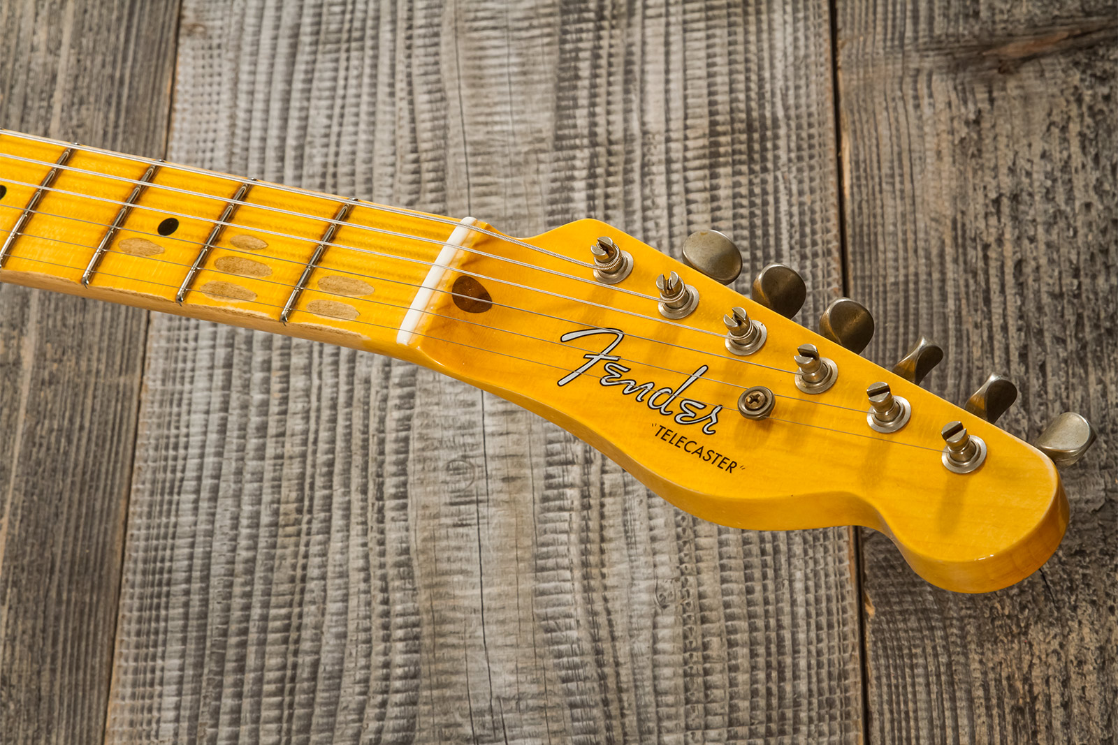 Fender Custom Shop Tele 1953 2s Ht Mn #r128606 - Journeyman Relic Aged Nocaster Blonde - Tel shape electric guitar - Variation 7