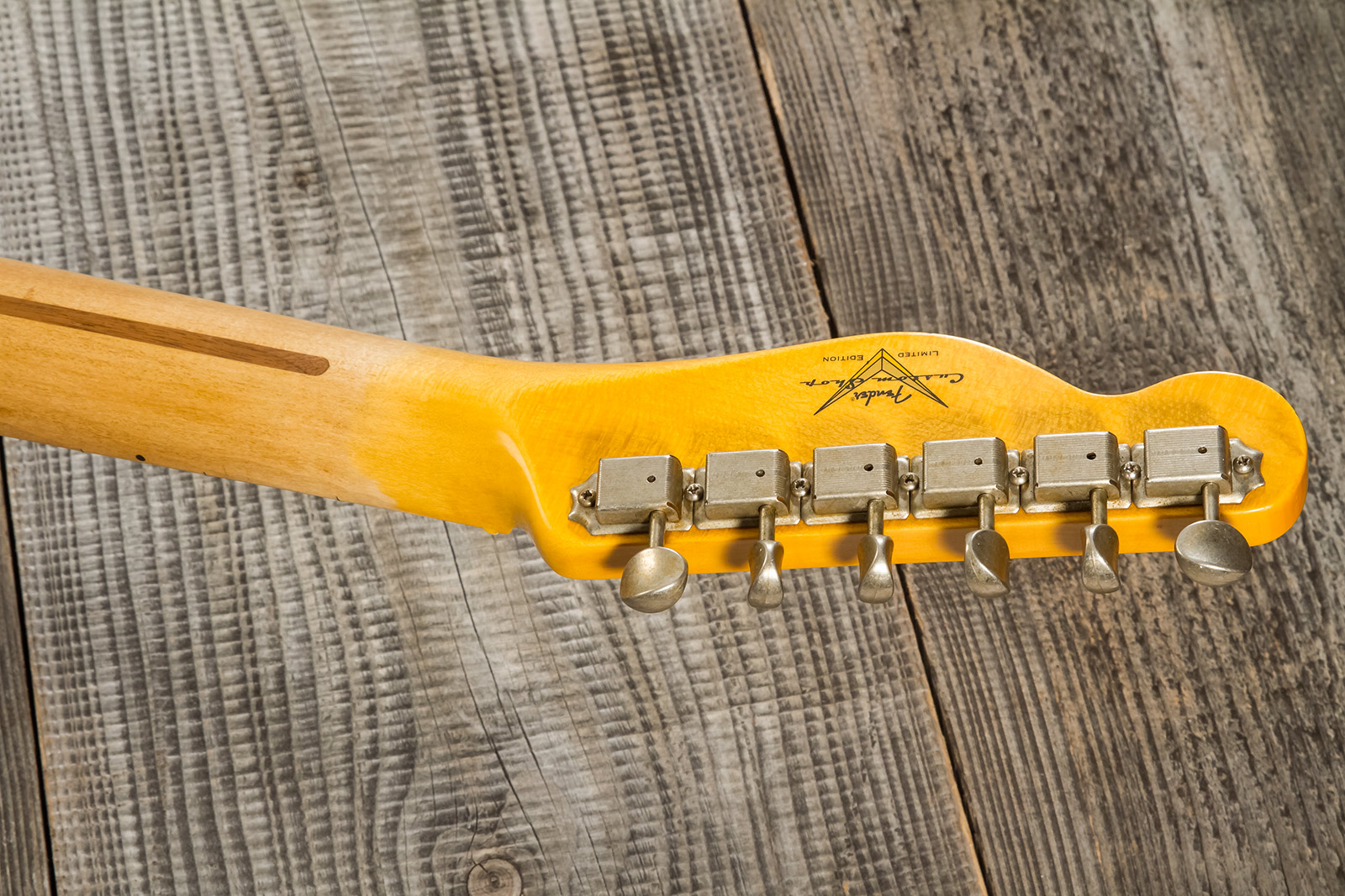 Fender Custom Shop Tele 1953 2s Ht Mn #r128606 - Journeyman Relic Aged Nocaster Blonde - Tel shape electric guitar - Variation 8