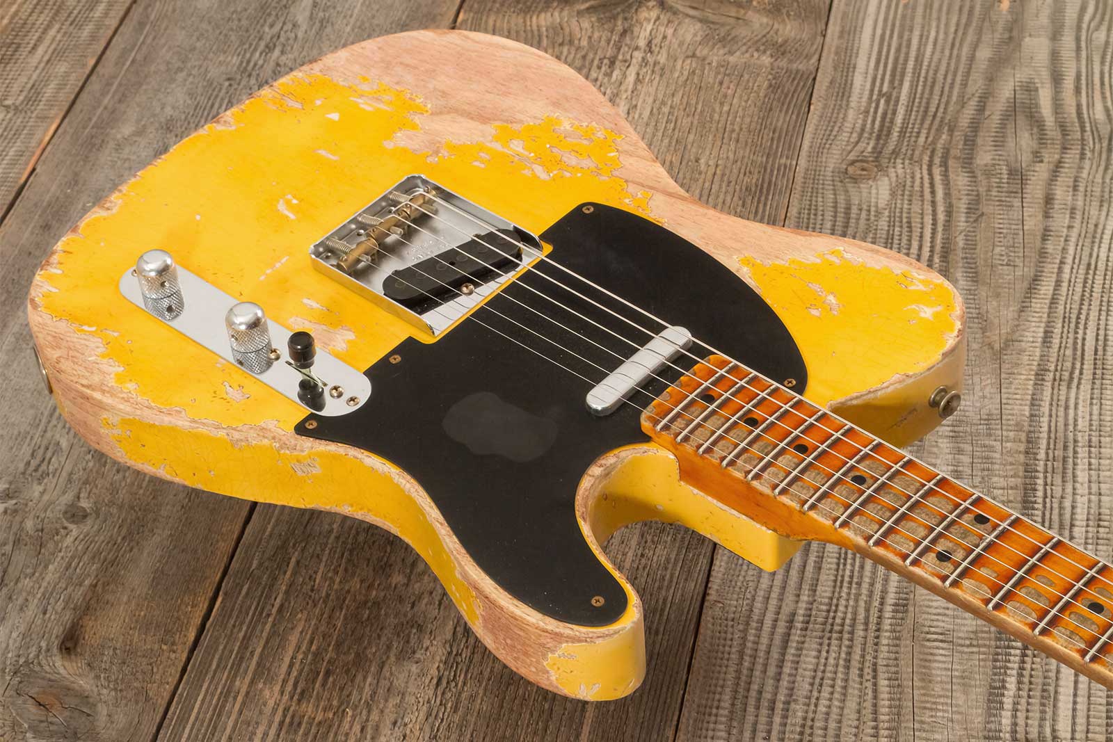 Fender Custom Shop Tele 1953 2s Ht Mn #r128654 - Super Heavy Relic Natural Blonde - Str shape electric guitar - Variation 1