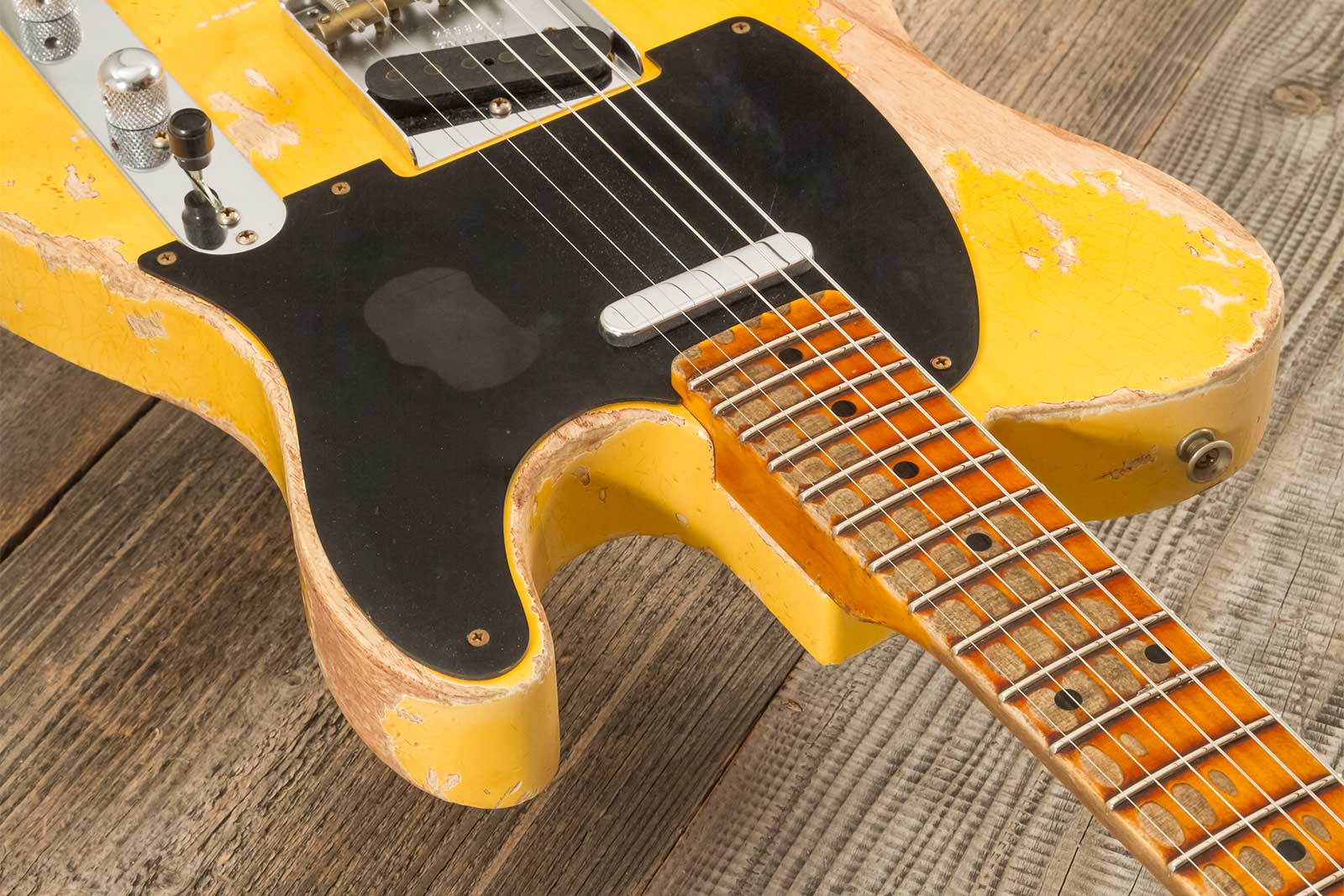 Fender Custom Shop Tele 1953 2s Ht Mn #r128654 - Super Heavy Relic Natural Blonde - Str shape electric guitar - Variation 3