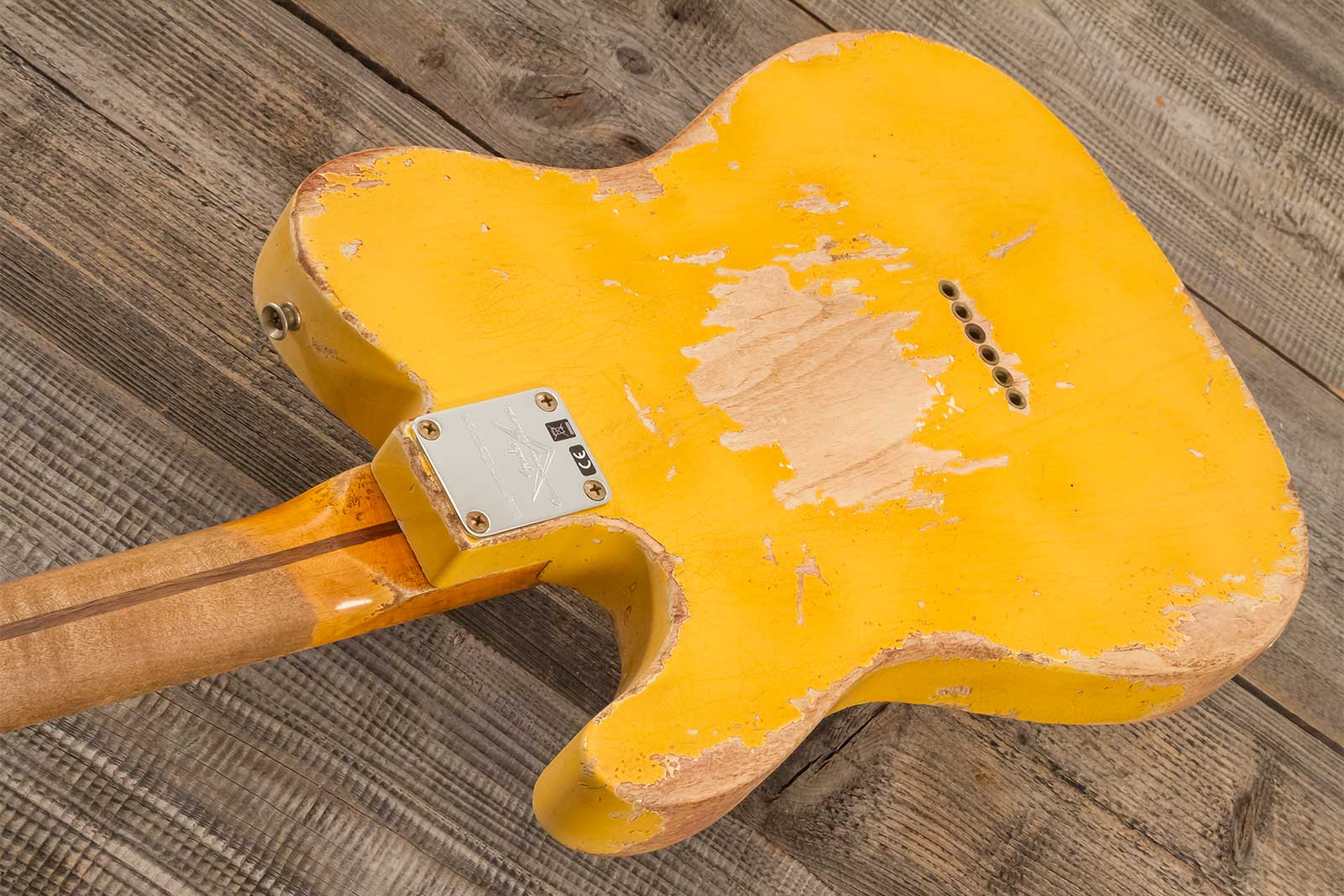Fender Custom Shop Tele 1953 2s Ht Mn #r128654 - Super Heavy Relic Natural Blonde - Str shape electric guitar - Variation 6