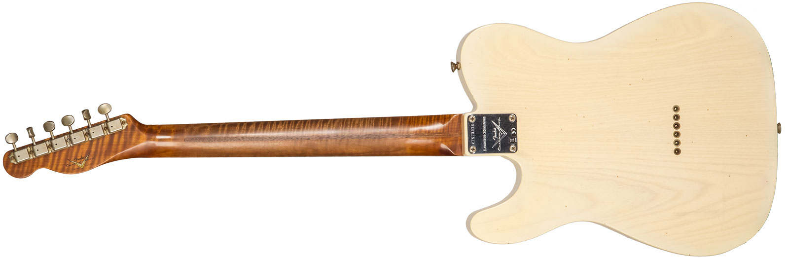Fender Custom Shop Tele 1955 2s Ht Mn #cz573416 - Journeyman Relic Nocaster Blonde - Tel shape electric guitar - Variation 1