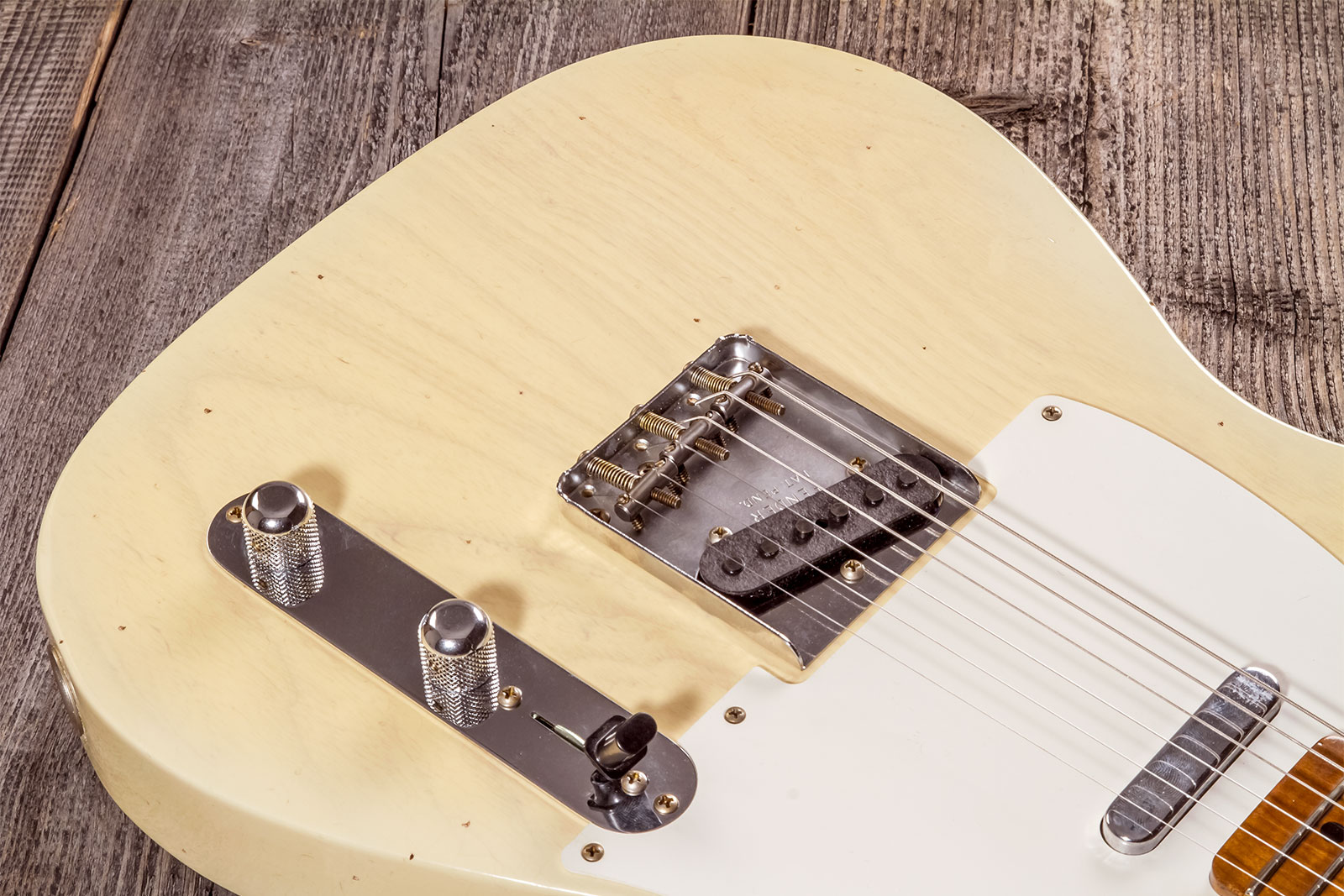 Fender Custom Shop Tele 1955 2s Ht Mn #cz573416 - Journeyman Relic Nocaster Blonde - Tel shape electric guitar - Variation 3