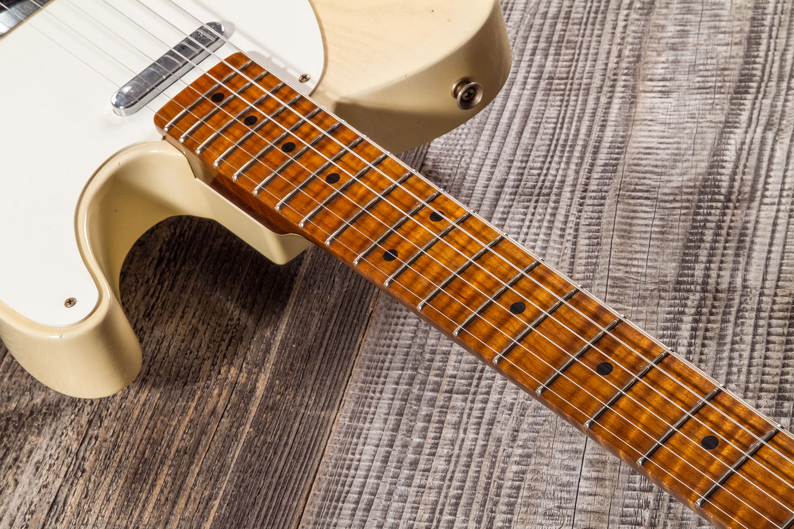 Fender Custom Shop Tele 1955 2s Ht Mn #cz573416 - Journeyman Relic Nocaster Blonde - Tel shape electric guitar - Variation 4