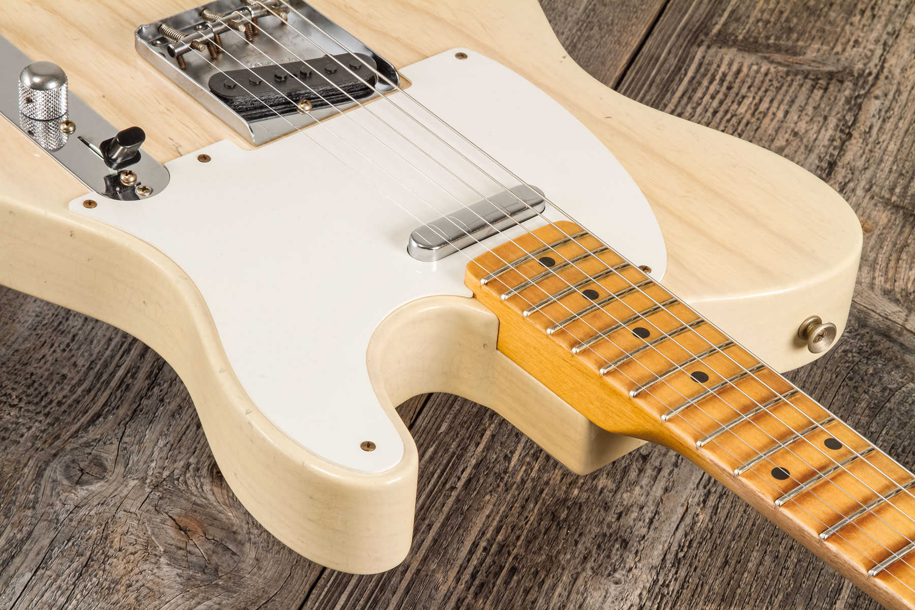 Fender Custom Shop Tele 1955 2s Ht Mn #cz580065 - Journeyman Relic Natural Blonde - Str shape electric guitar - Variation 4