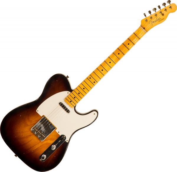 Solid body electric guitar Fender Custom Shop 1955 Telecaster #CZ560649 - Relic wide fade 2-color sunburst
